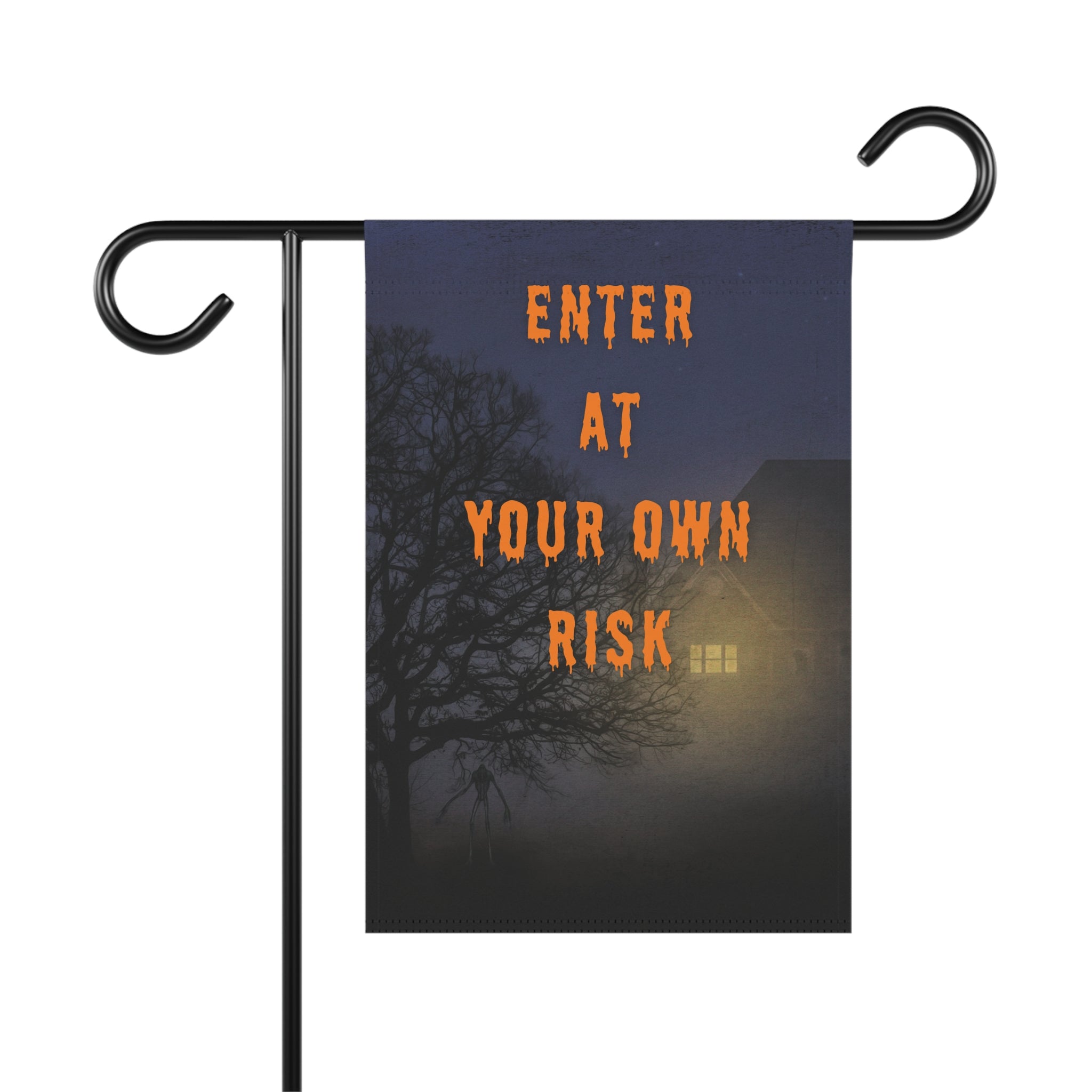 Enter at Your Own Risk Halloween Grass Banner